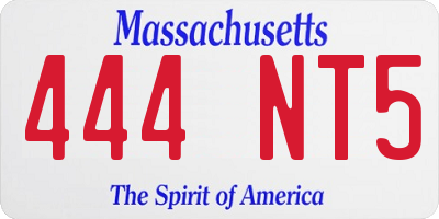 MA license plate 444NT5