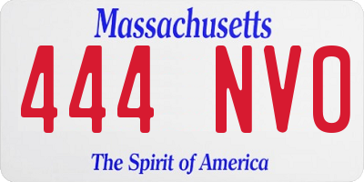 MA license plate 444NV0