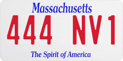 MA license plate 444NV1