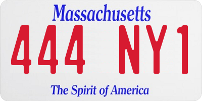 MA license plate 444NY1