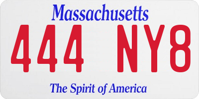 MA license plate 444NY8