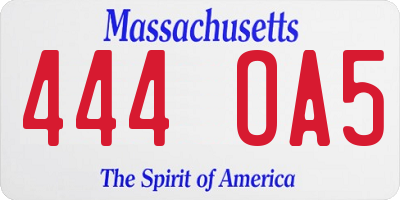 MA license plate 444OA5