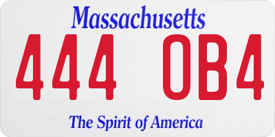 MA license plate 444OB4