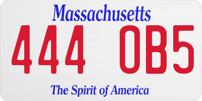 MA license plate 444OB5
