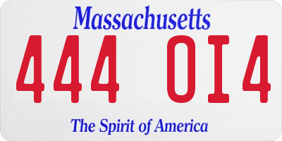 MA license plate 444OI4
