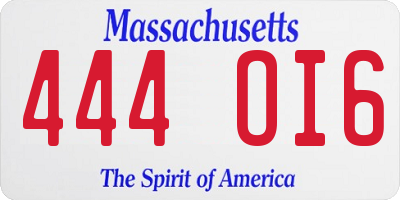 MA license plate 444OI6