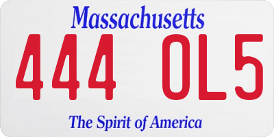 MA license plate 444OL5