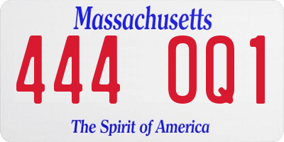 MA license plate 444OQ1