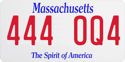 MA license plate 444OQ4
