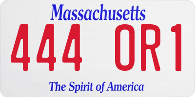 MA license plate 444OR1