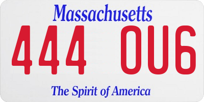 MA license plate 444OU6
