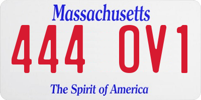 MA license plate 444OV1