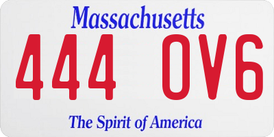 MA license plate 444OV6