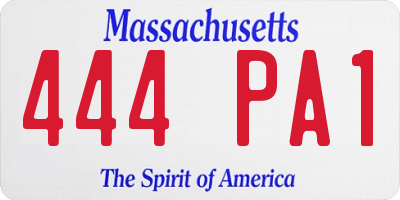 MA license plate 444PA1