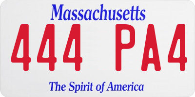 MA license plate 444PA4