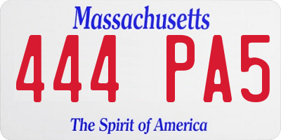 MA license plate 444PA5
