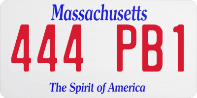 MA license plate 444PB1