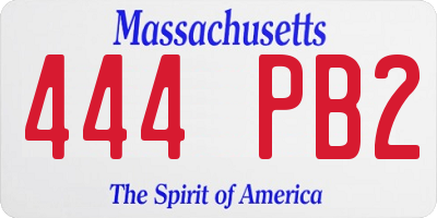 MA license plate 444PB2
