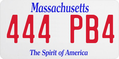 MA license plate 444PB4