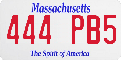 MA license plate 444PB5