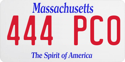 MA license plate 444PC0