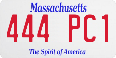MA license plate 444PC1