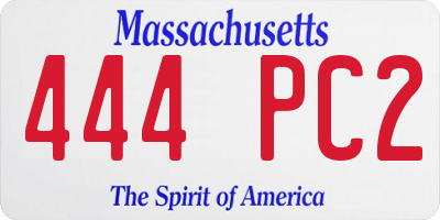 MA license plate 444PC2
