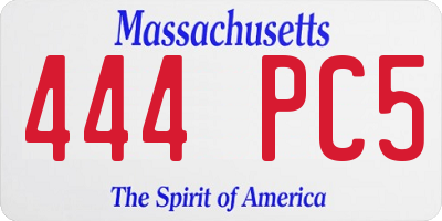 MA license plate 444PC5
