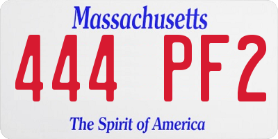 MA license plate 444PF2