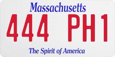 MA license plate 444PH1