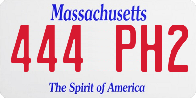 MA license plate 444PH2
