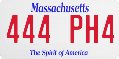 MA license plate 444PH4