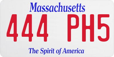 MA license plate 444PH5
