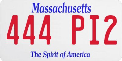 MA license plate 444PI2