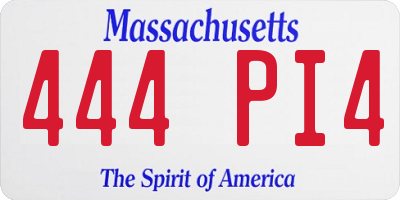 MA license plate 444PI4