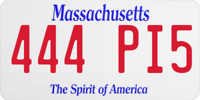 MA license plate 444PI5