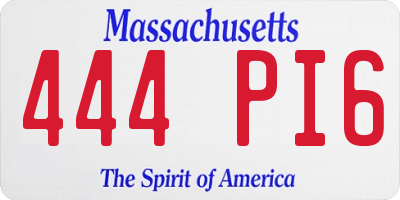 MA license plate 444PI6