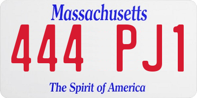MA license plate 444PJ1