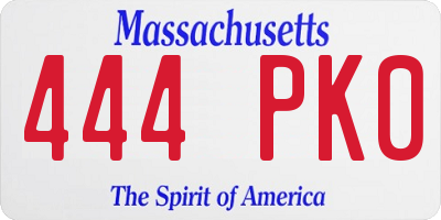 MA license plate 444PK0