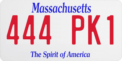 MA license plate 444PK1