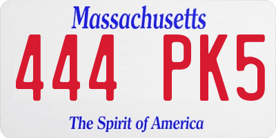 MA license plate 444PK5
