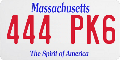 MA license plate 444PK6