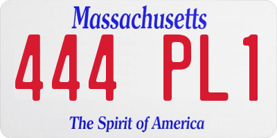MA license plate 444PL1