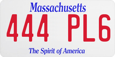 MA license plate 444PL6