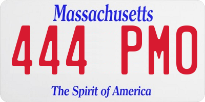 MA license plate 444PM0