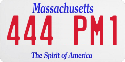 MA license plate 444PM1