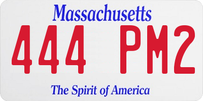 MA license plate 444PM2