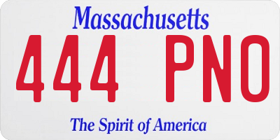 MA license plate 444PN0