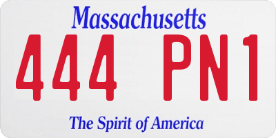 MA license plate 444PN1