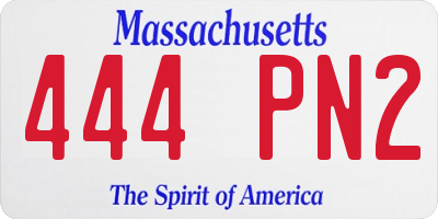 MA license plate 444PN2